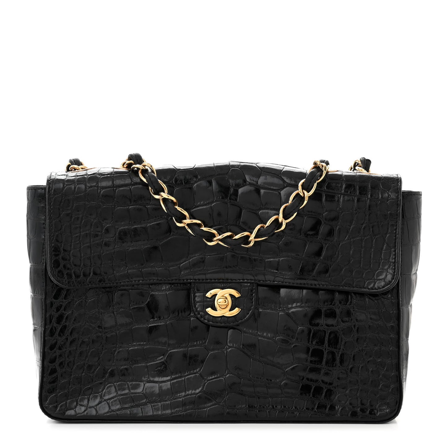 Alligator Jumbo Single Flap Black