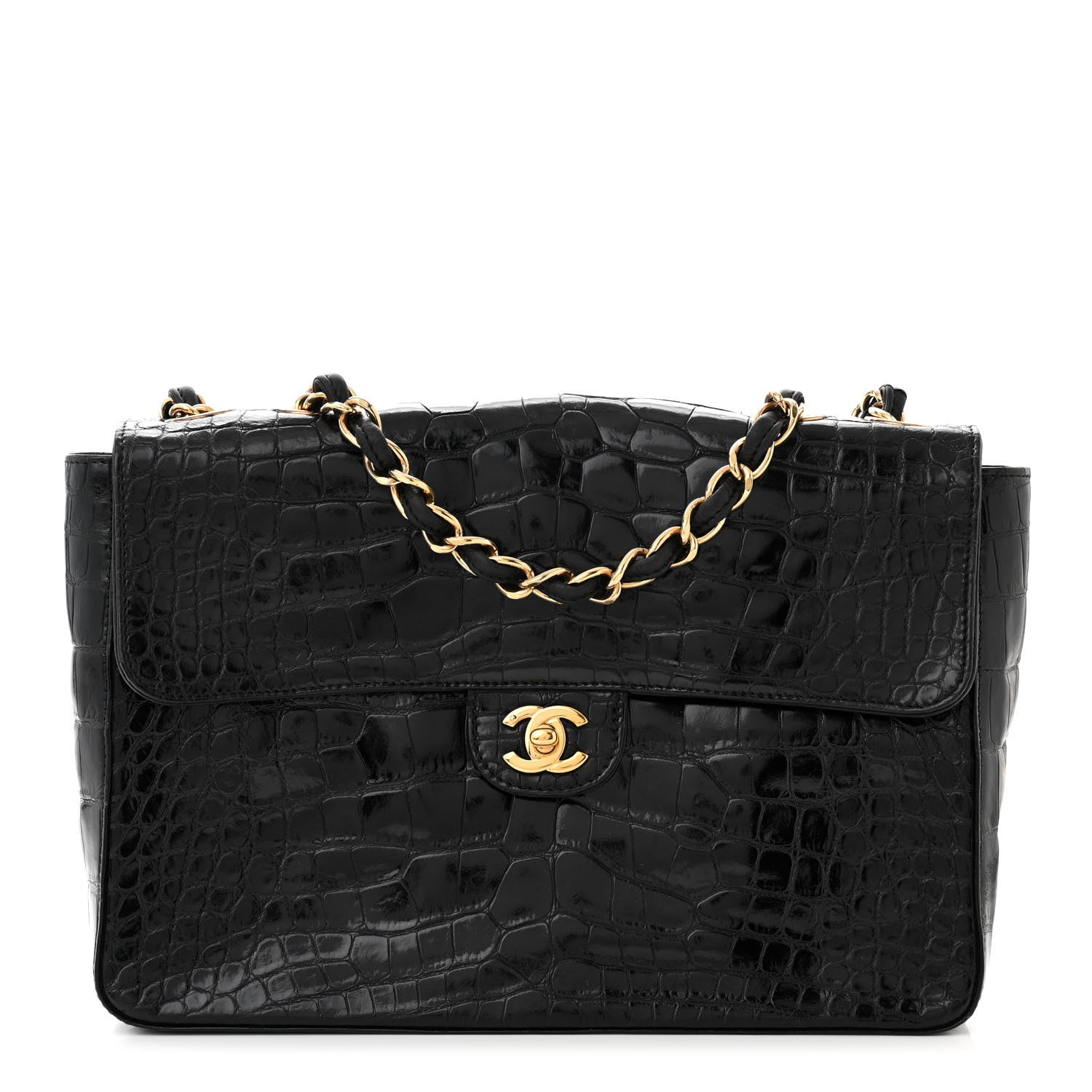 Chanel Alligator Jumbo Single Flap Black 1 of 12