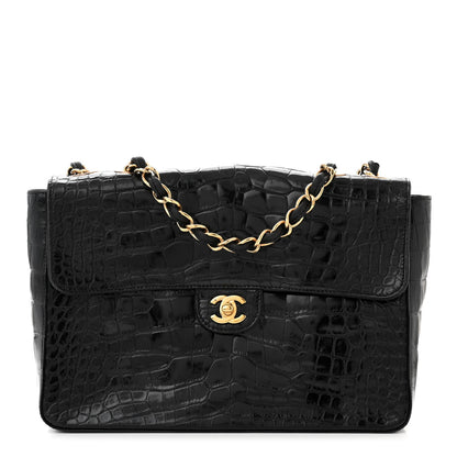 Chanel Alligator Jumbo Single Flap Black 1 of 12