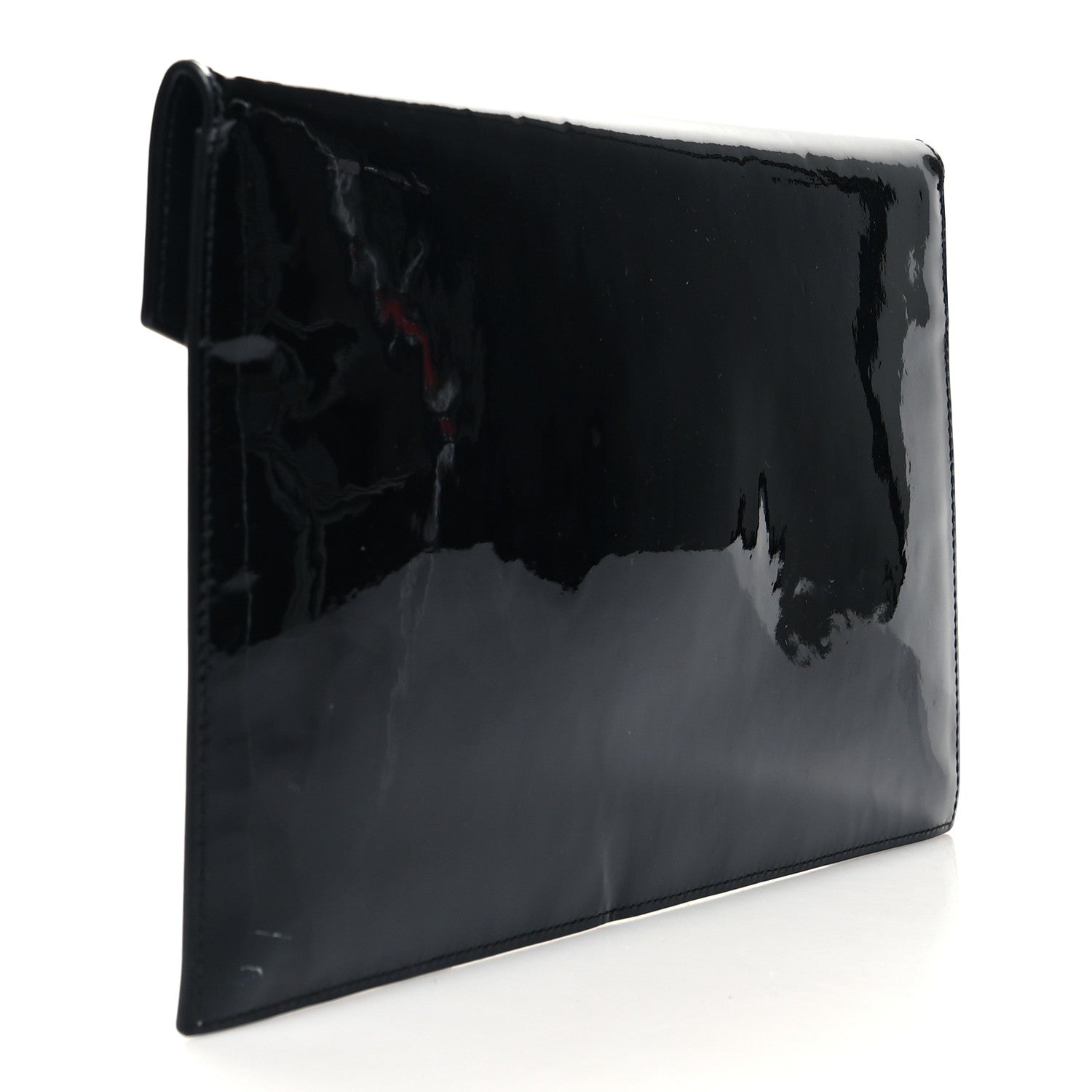 Saint Laurent Patent Calfskin Monogram Uptown Clutch Black 3 of 12