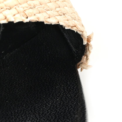 Saint Laurent Raffia Calfskin La 16 95 Mule Sandals 39 Cammello 10 of 11