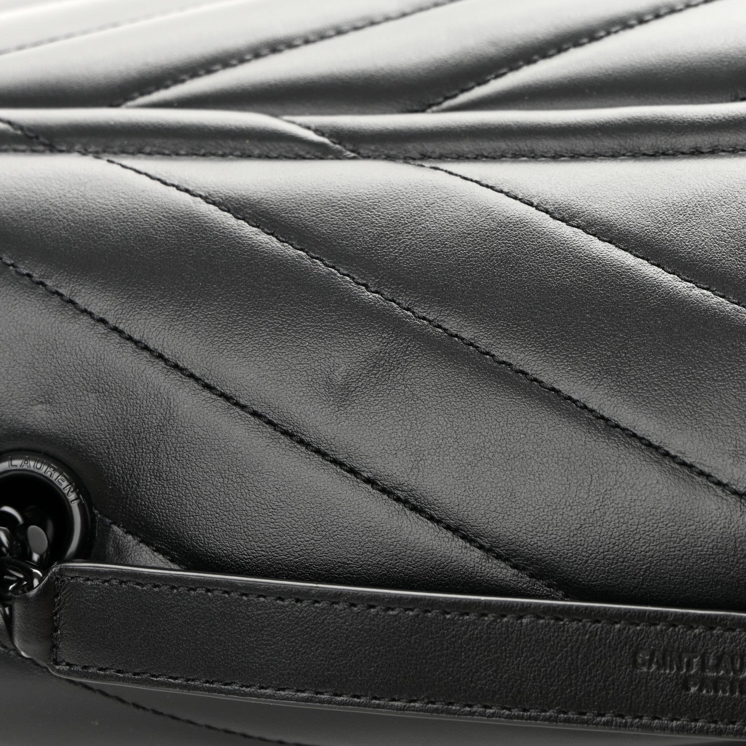 Saint Laurent Calfskin Y Quilted Monogram Monochrome Large Loulou Chain Satchel Black 17 of 17