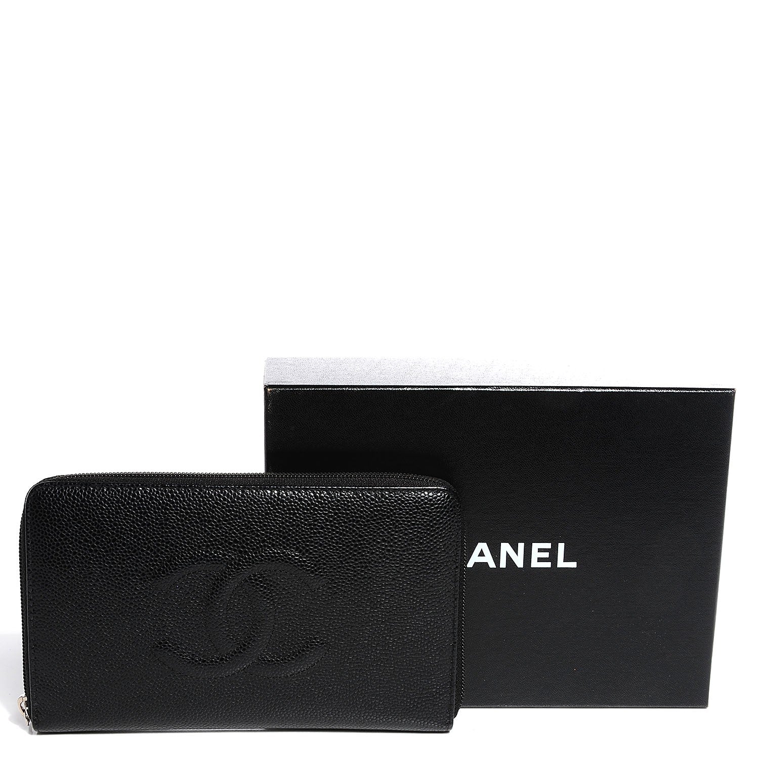 Chanel Caviar CC Timeless Large Zip Around Wallet Black 5 of 9