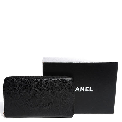 Chanel Caviar CC Timeless Large Zip Around Wallet Black 5 of 9