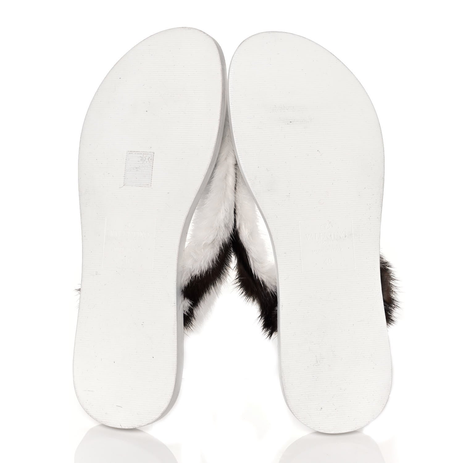 Valentino Garavani Mink Fur Thong Sandals 40 White Brown 5 of 7
