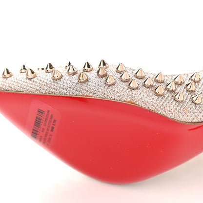 Christian Louboutin Glitter Diams Follies Spikes 100 Pumps 37 Colombe 9 of 18