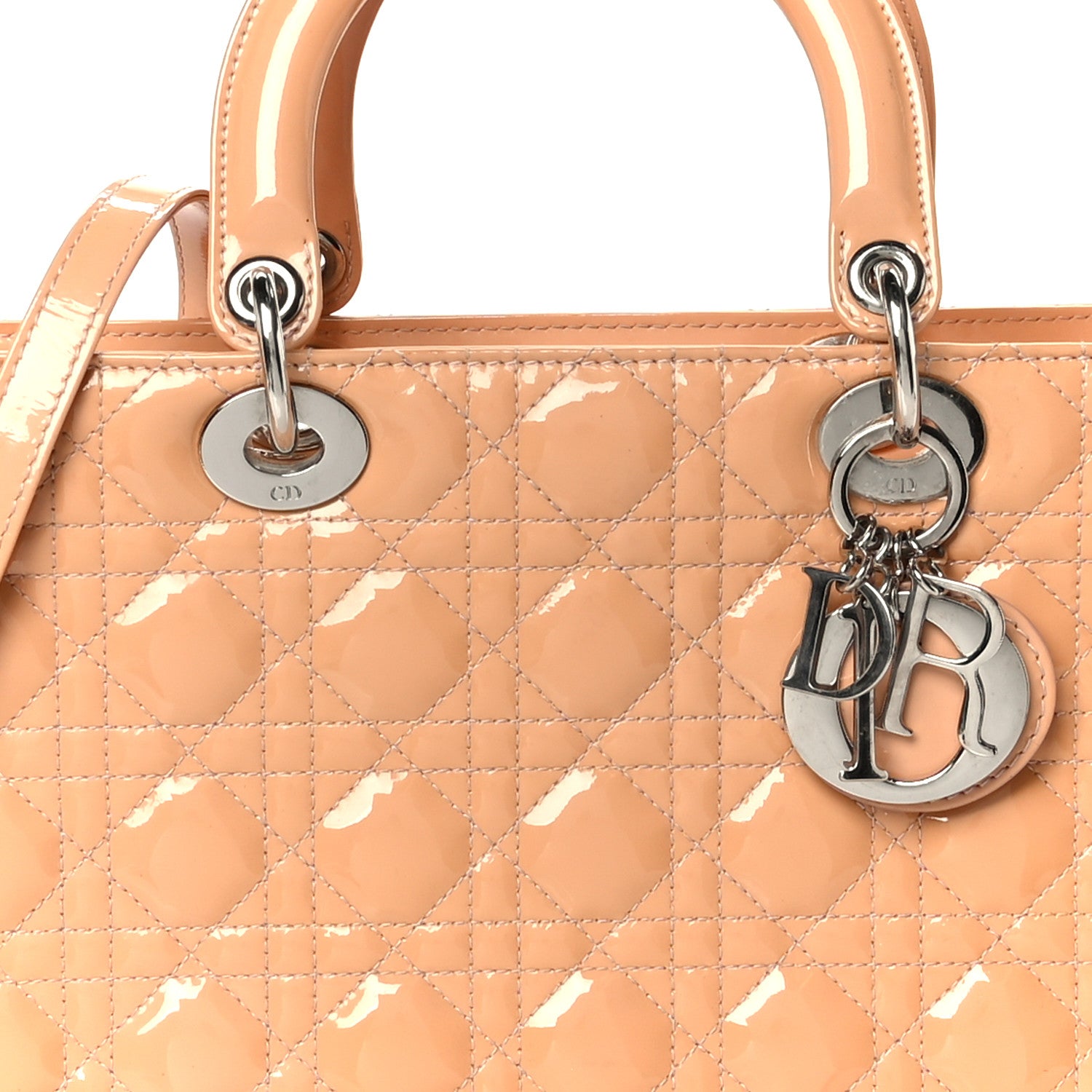 Christian Dior Patent Cannage Large Lady Dior Rose Clair 8 of 14