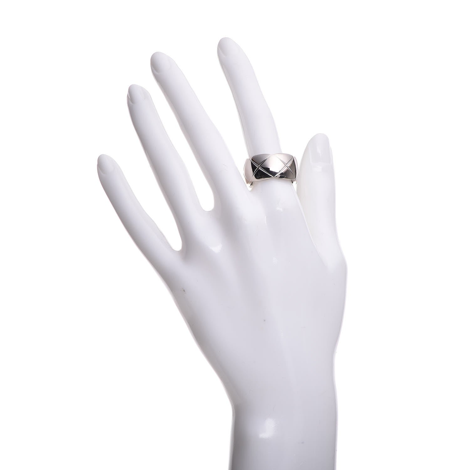 Chanel 18K White Gold Medium Coco Crush Ring 56 7.5 2 of 6