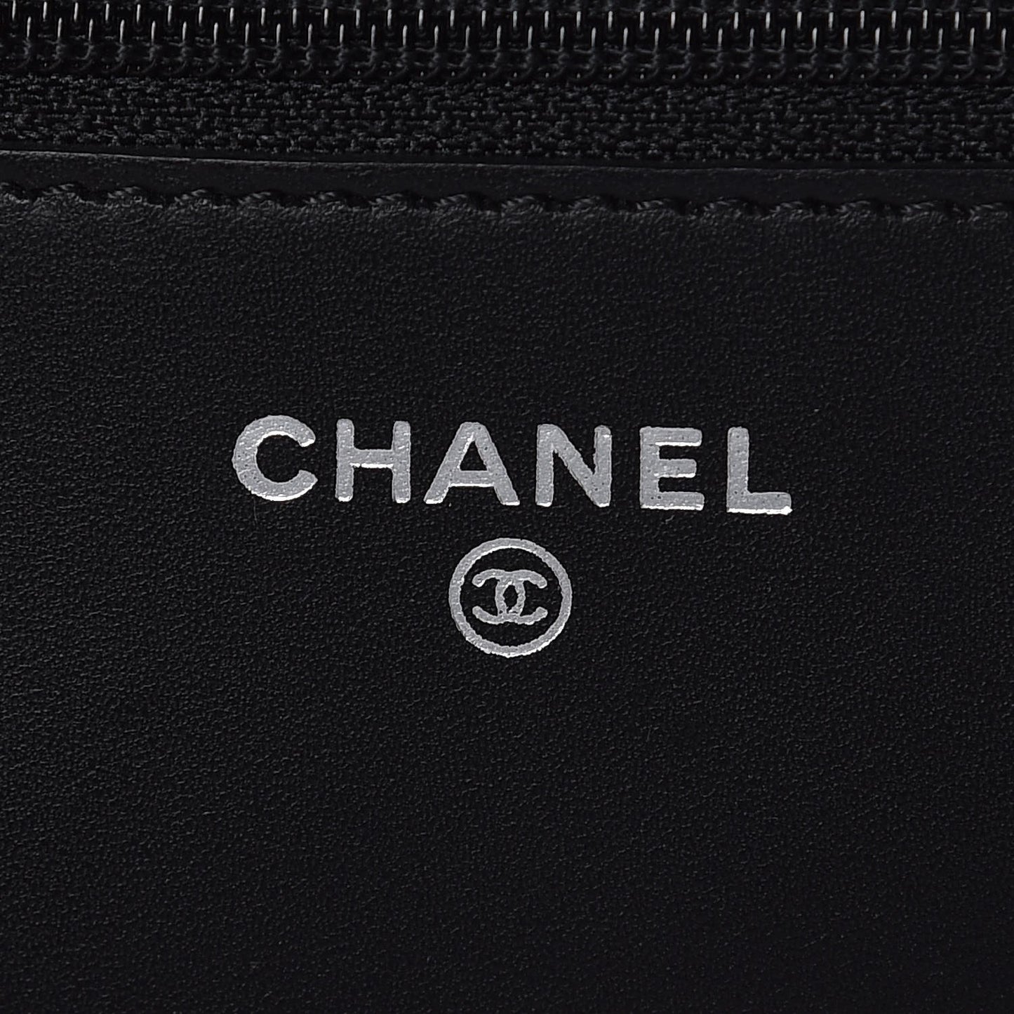 Calfskin Quilted Cambon Wallet On Chain WOC Black