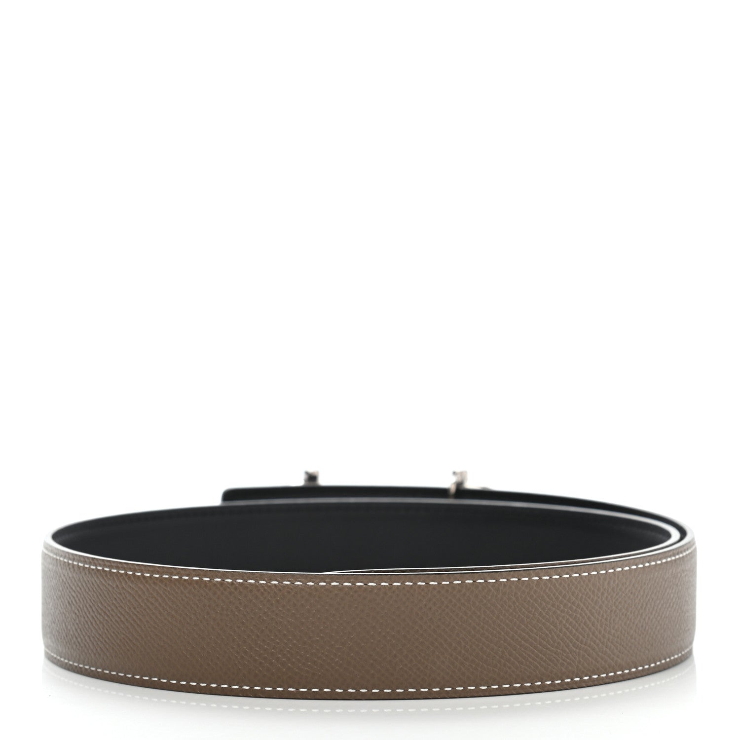 Hermes Swift Epsom 24mm Gamma Belt 75 Black Etoupe 2 of 7