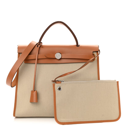 Hermes Vache Hunter Toile Herbag Zip 31 PM Trench Gold 1 of 13