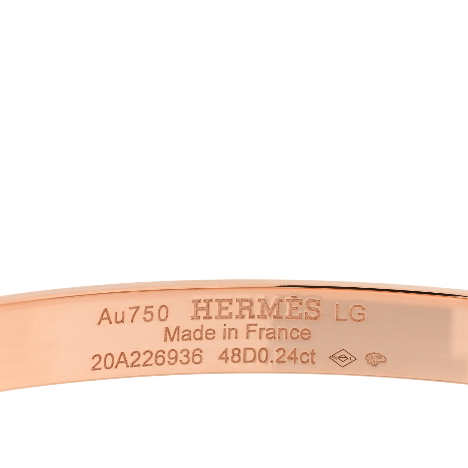 Hermes 18K Rose Gold Diamond PM Collier De Chien Bracelet LG 3 of 3