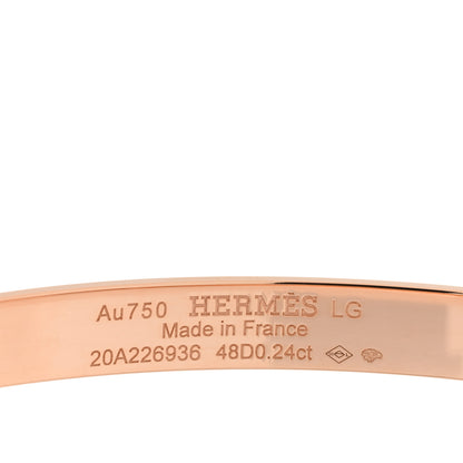 Hermes 18K Rose Gold Diamond PM Collier De Chien Bracelet LG 3 of 3