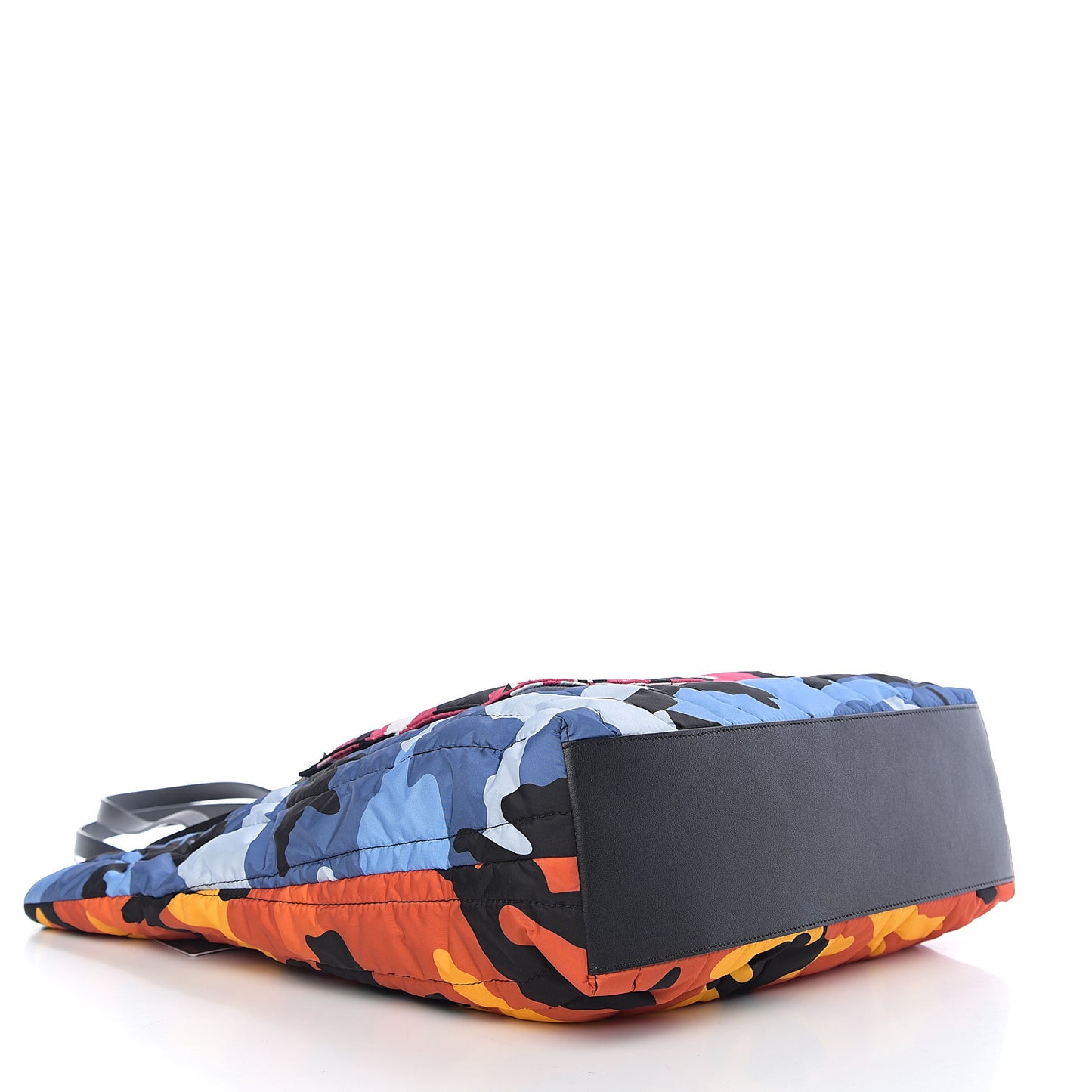 Nylon Camouflage Quilted Rockstud Vertical Tote Multicolor