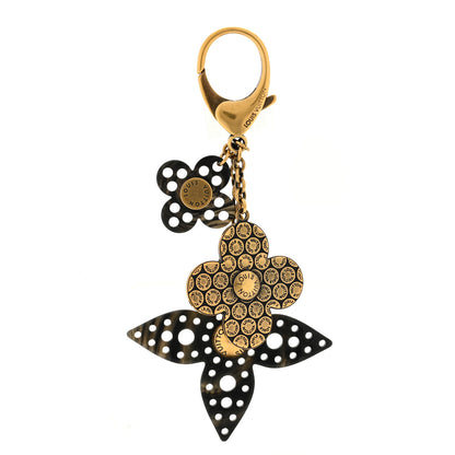 Louis Vuitton Antiqued Brass Resin Rock Flower Bag Charm 1 of 3