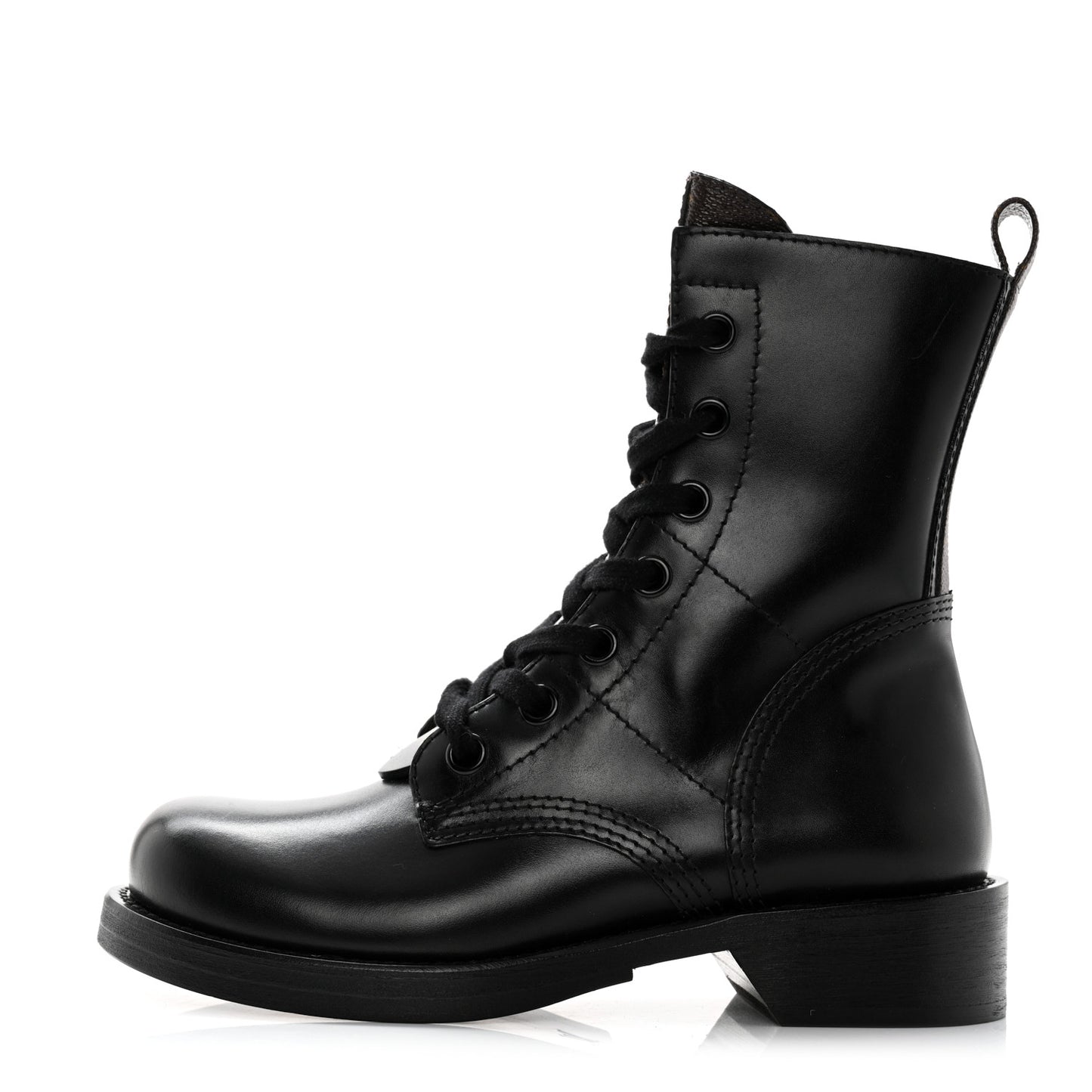 Calfskin Monogram Metropolis Flat Ranger Boots 36 Black