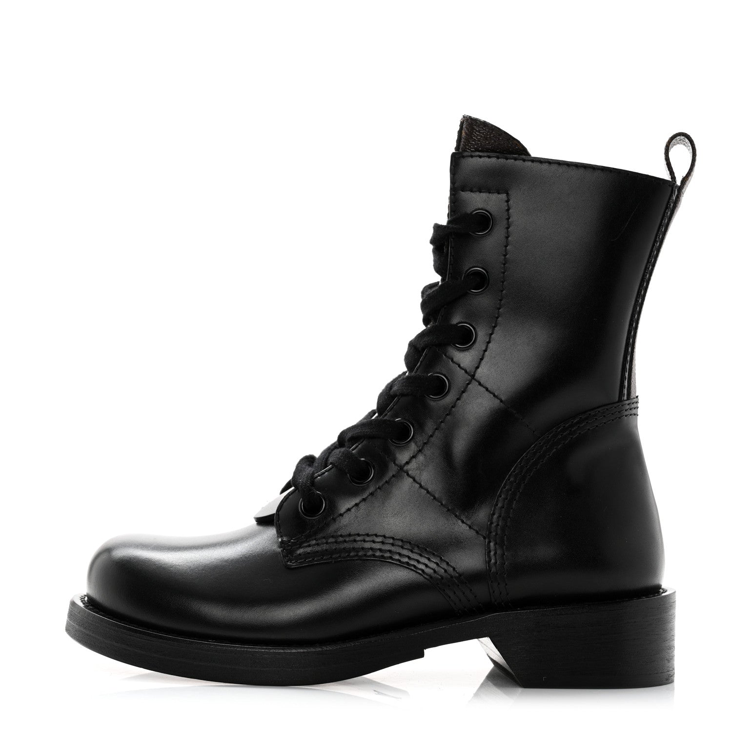 Louis Vuitton Calfskin Monogram Metropolis Flat Ranger Boots 36 Black 1 of 8