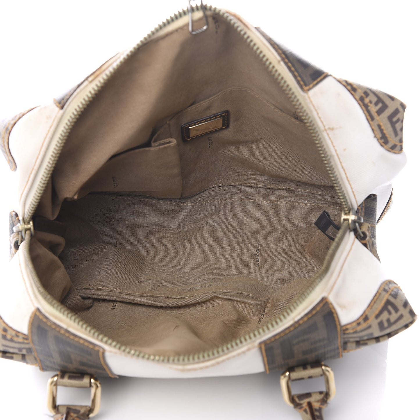 Canvas Zucca Zucchino Spalmati B Mix Tote White Mogano Panna