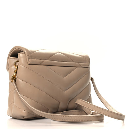 Saint Laurent Calfskin Y Quilted Monogram Toy Loulou Crossbody Bag Dark Beige 3 of 11