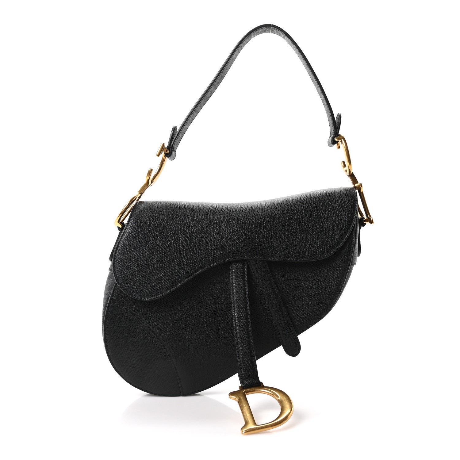 Christian Dior Grained Calfskin Saddle Bag Black 1 of 10