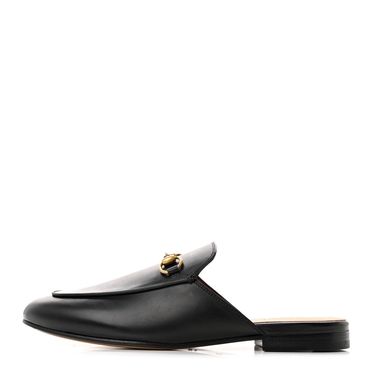 Gucci Calfskin Womens Princetown Slippers 37.5 Black 1 of 10