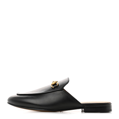 Gucci Calfskin Womens Princetown Slippers 37.5 Black 1 of 10