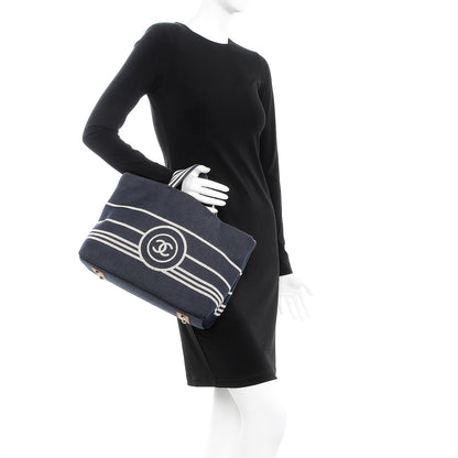 Chanel Denim Large Shopping Tote Black 4 of 16