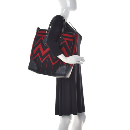 Louis Vuitton Wool Vail Blanket Cabas Red 2 of 14