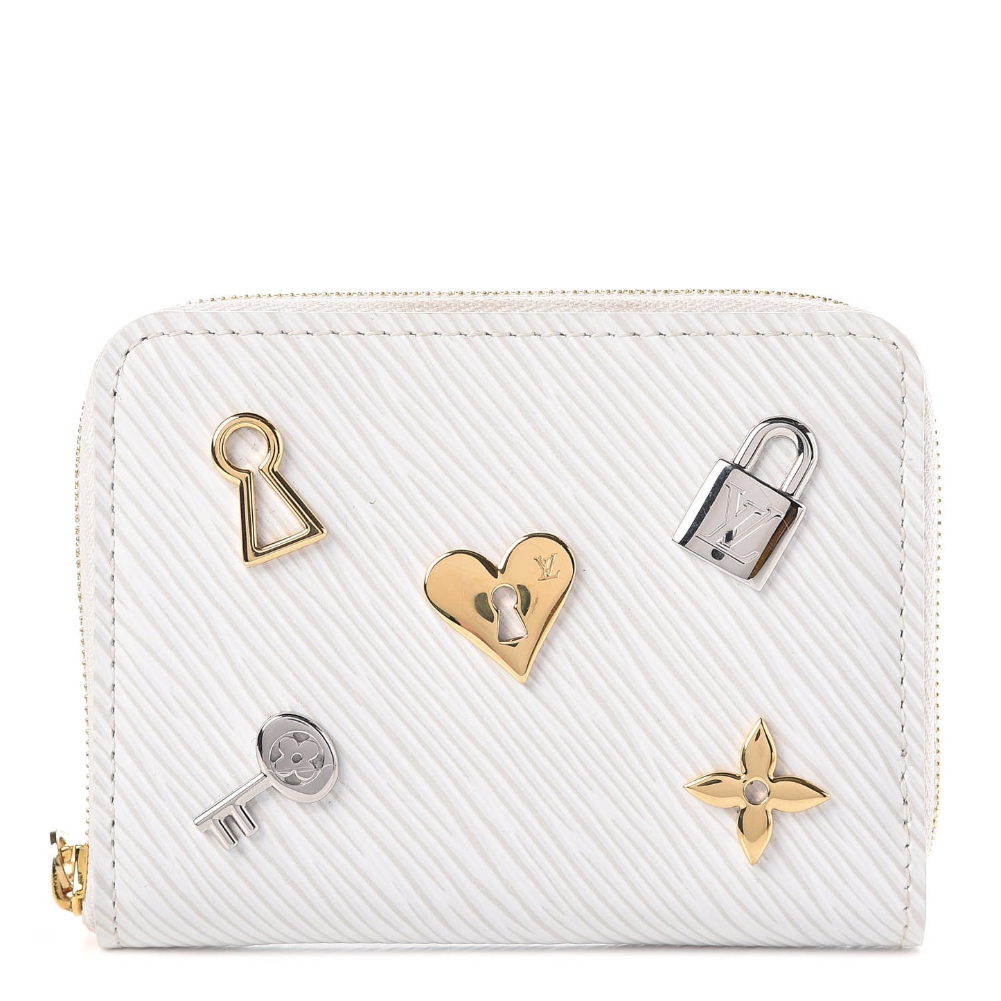 Epi Love Lock Zippy Coin Purse White