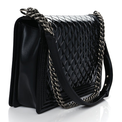 Chanel Patent Quilted Large Boy Flap Black 3 of 10