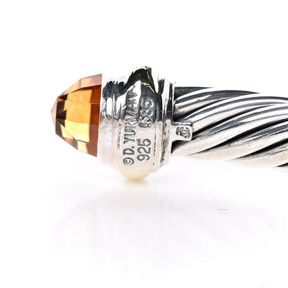 David Yurman Sterling Silver 14K Yellow Gold Citrine 7mm Cable Classics Bracelet 5 of 5