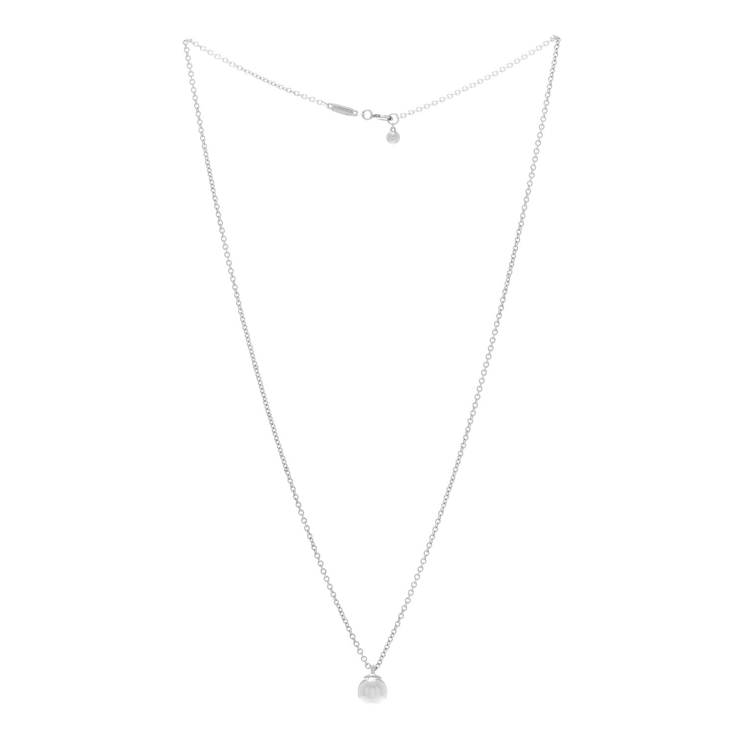 Tiffany Sterling Silver 8mm HardWear Ball Pendant Necklace 3 of 9