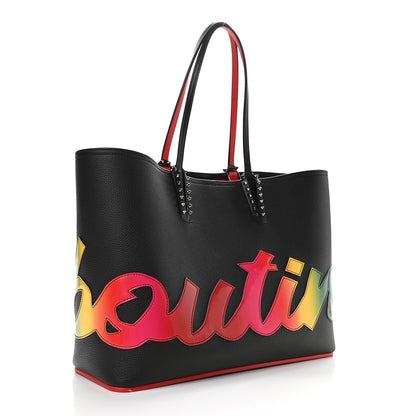 Christian Louboutin Calfskin Patent Logo Spikes East West Cabata Tote Multicolor 4 of 10