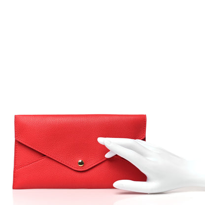 Louis Vuitton Calfskin Envelope Pouch Red 2 of 8