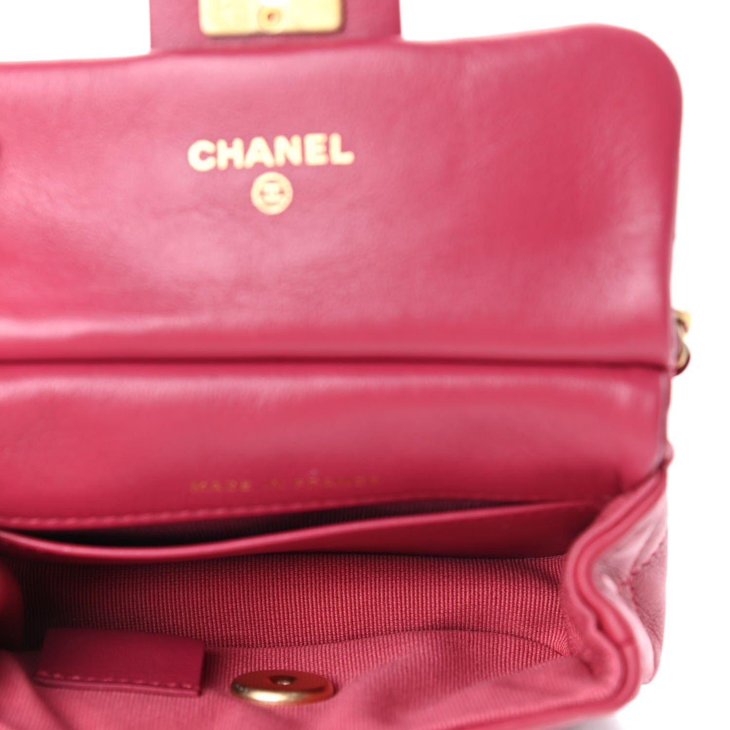 Chanel Calfskin Quilted Lady Handle Flap Card Holder With Chain Dark Pink 5 of 12