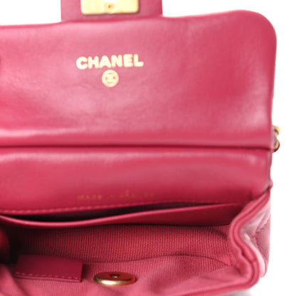 Chanel Calfskin Quilted Lady Handle Flap Card Holder With Chain Dark Pink 5 of 12
