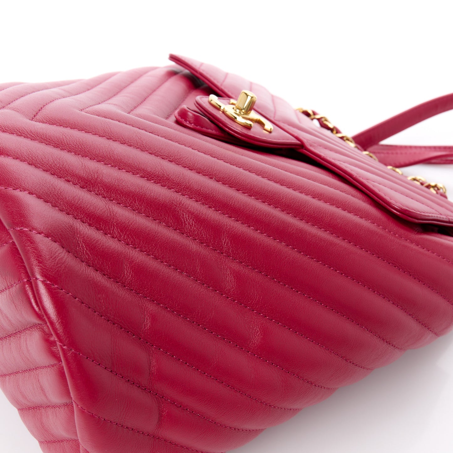 Lambskin Chevron Quilted Small Urban Spirit Backpack Dark Pink