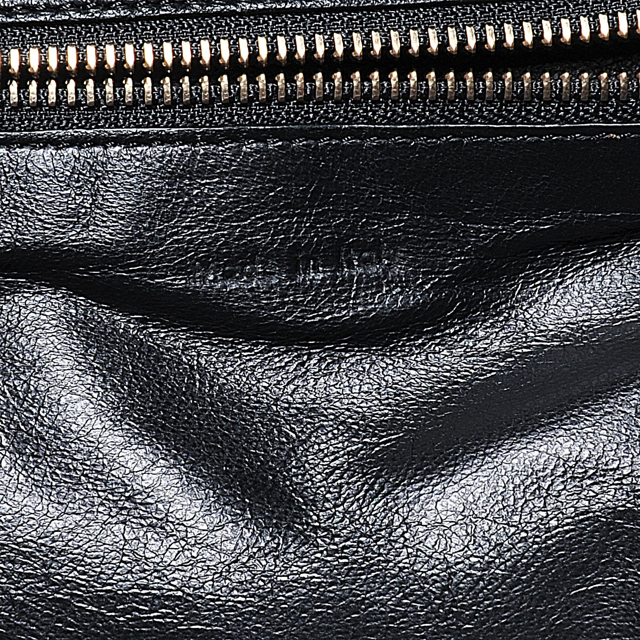 Drummed Leather Micro Luggage Bag Black