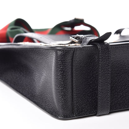 Gucci Calfskin Embroidered Tiger Messenger Bag Black 5 of 12