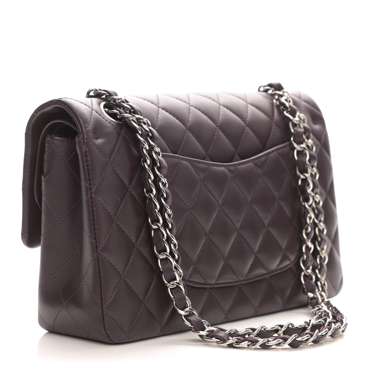 Chanel Lambskin Quilted Medium Double Flap Purple 3 of 10
