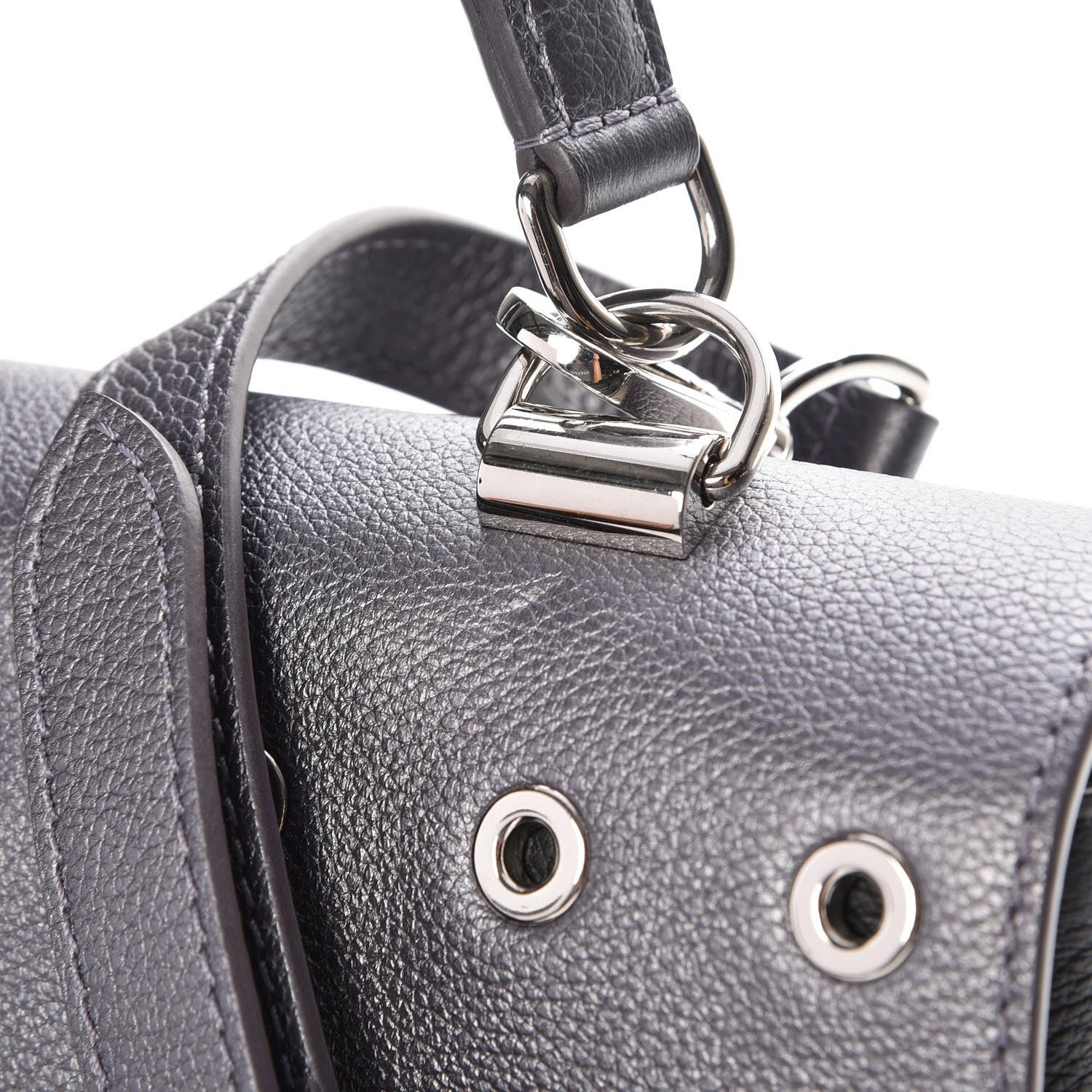 Louis Vuitton Soft Calfskin Eyelet Lockme II Top Handle Gris Silver 9 of 9