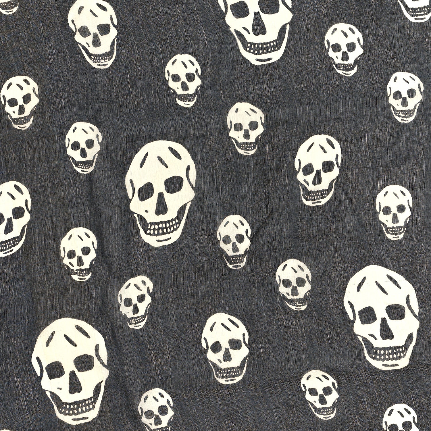 Alexander McQueen Silk Chiffon Skull Scarf Black Ivory 3 of 3