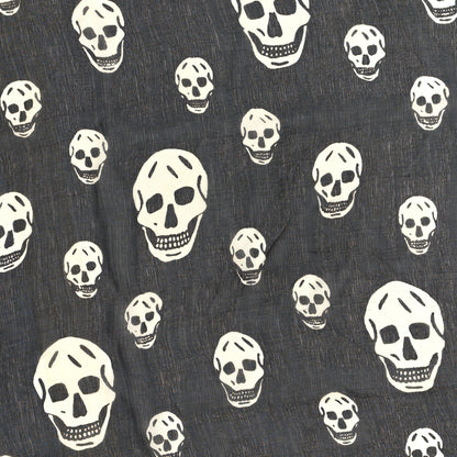 Alexander McQueen Silk Chiffon Skull Scarf Black Ivory 3 of 3