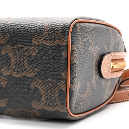 Celine Triomphe Canvas XL Calfskin Small Boston Bag Tan 9 of 9