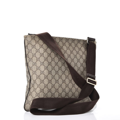 Gucci GG Supreme Monogram Medium Flat Messenger Bag Dark Brown 3 of 7