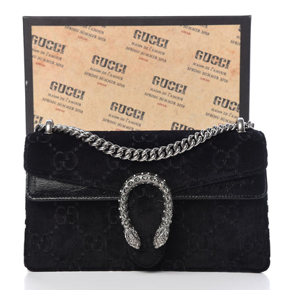 Gucci Velvet Skipper Crystal GG Monogram Small Dionysus Shoulder Bag Black Black Diamond 10 of 10