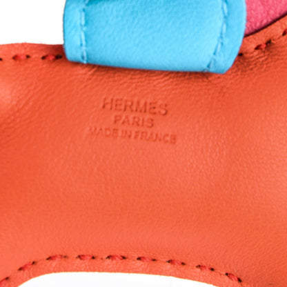 Hermes Milo Lambskin Grigri Rodeo Horse Bag Charm PM Orange Poppy Rose Azalee Bleu Azteque 3 of 4