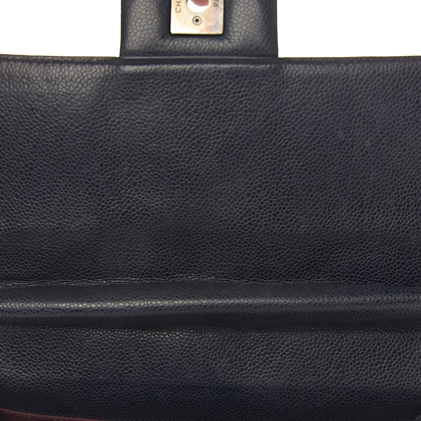 Caviar Quilted Large Retro Class Flap Dark Navy Blue