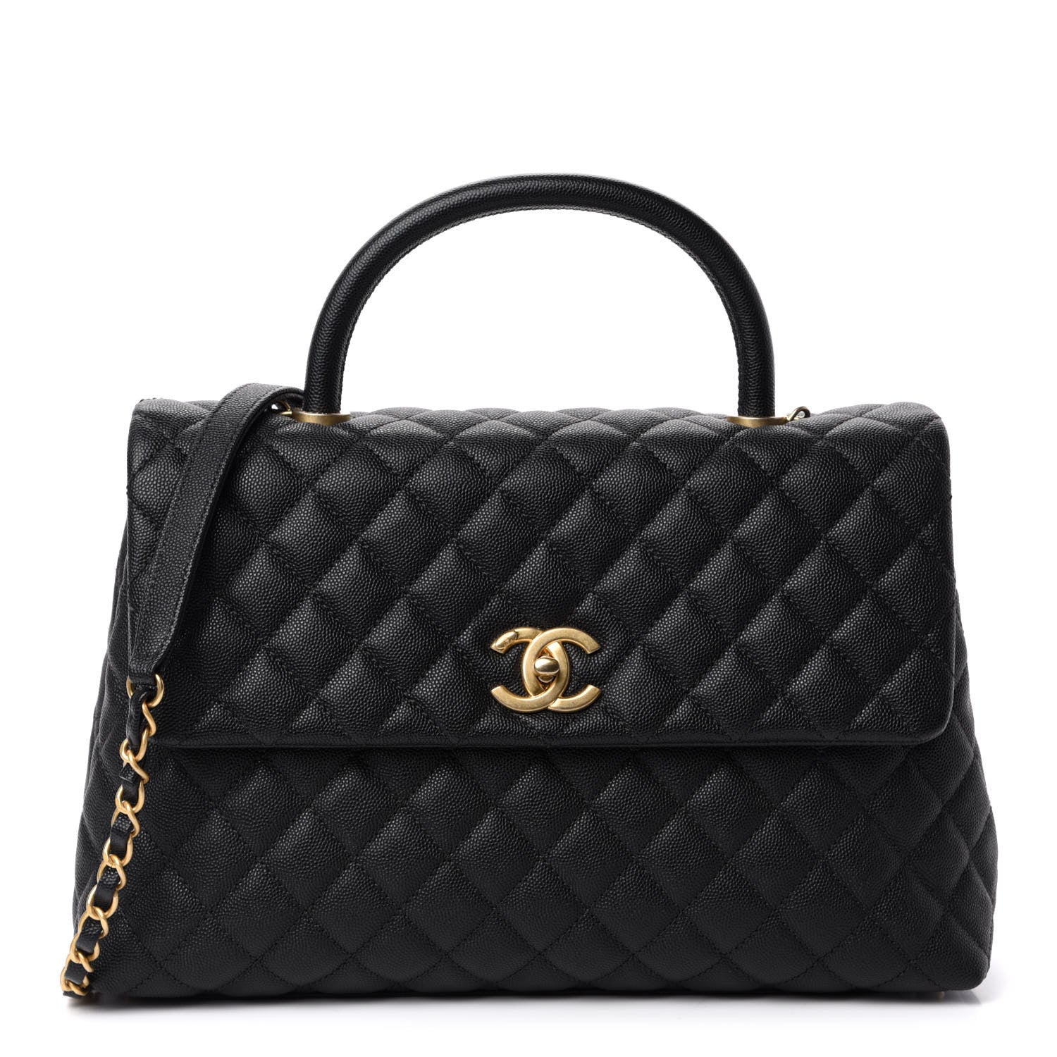 Chanel Caviar Quilted Medium Coco Handle Flap Black 1 of 11