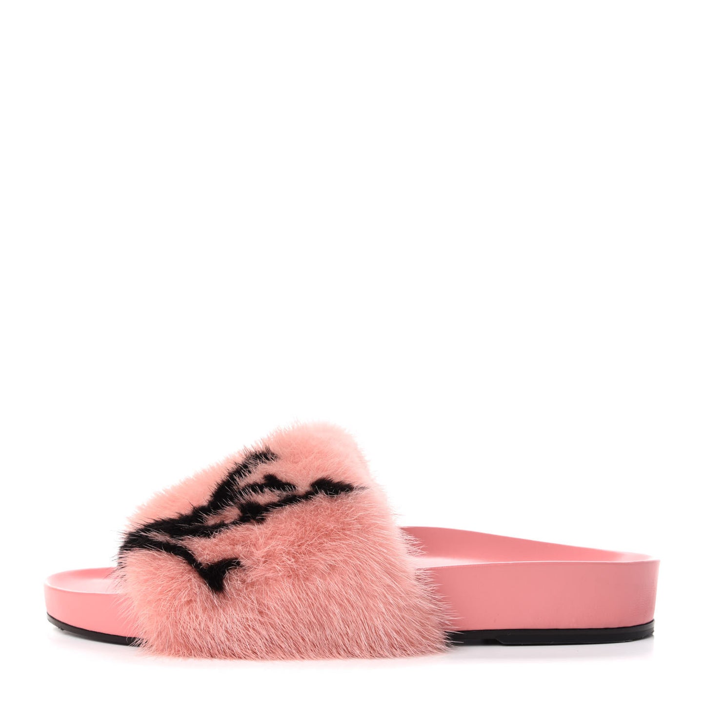 Mink Fur Bom Dia Flat Mules 37.5 Pink